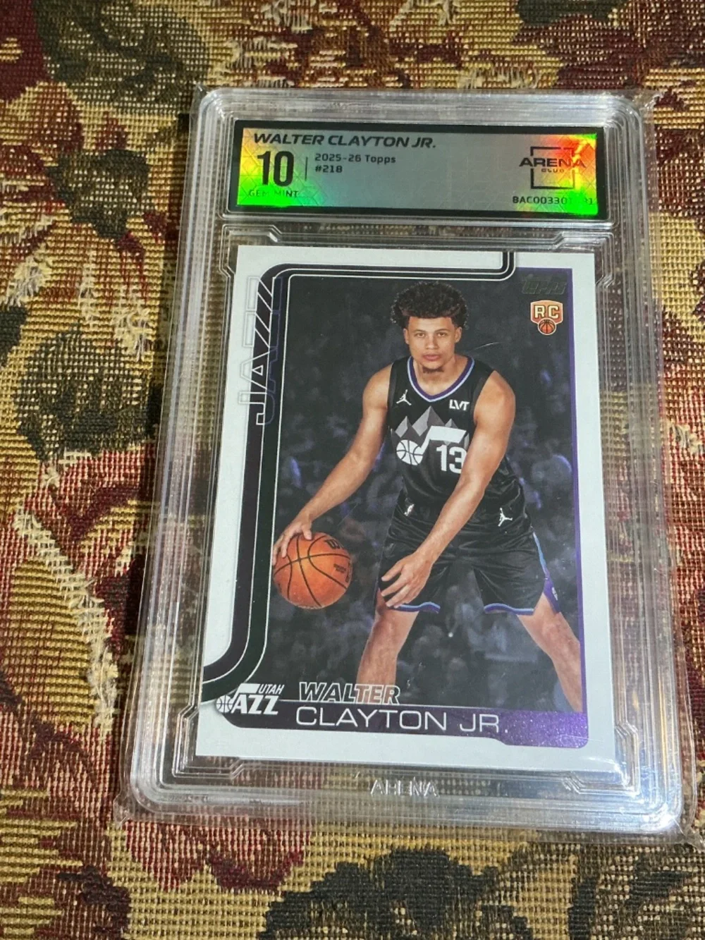 2025-26 Topps 218 Walter Clayton Jr. Rookie card Graded Arena 10